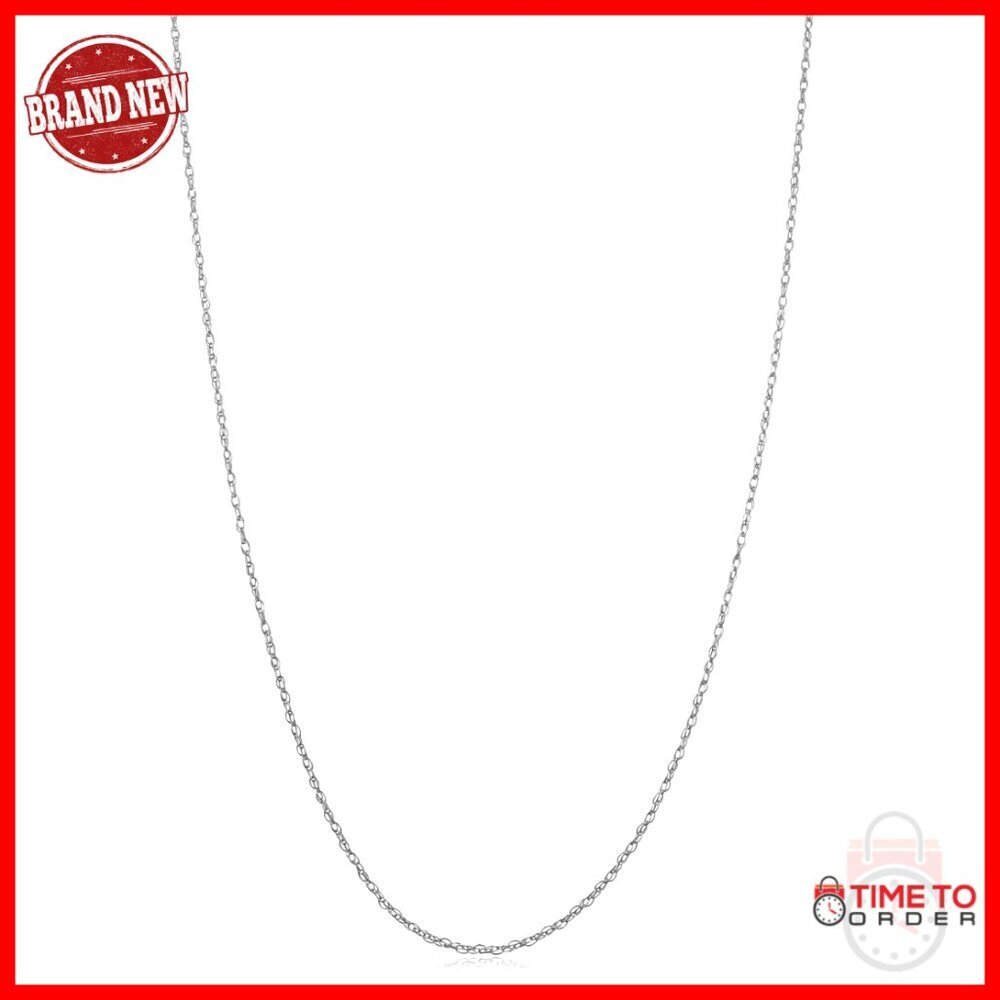 14k White Gold Rope Chain Necklace 16in Thin Lightweight Fine Jewelry